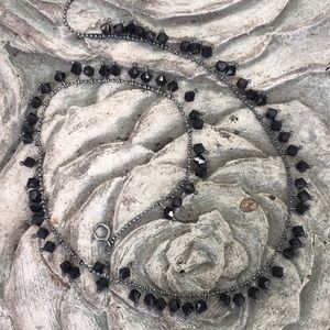 Dainty black crystal choker